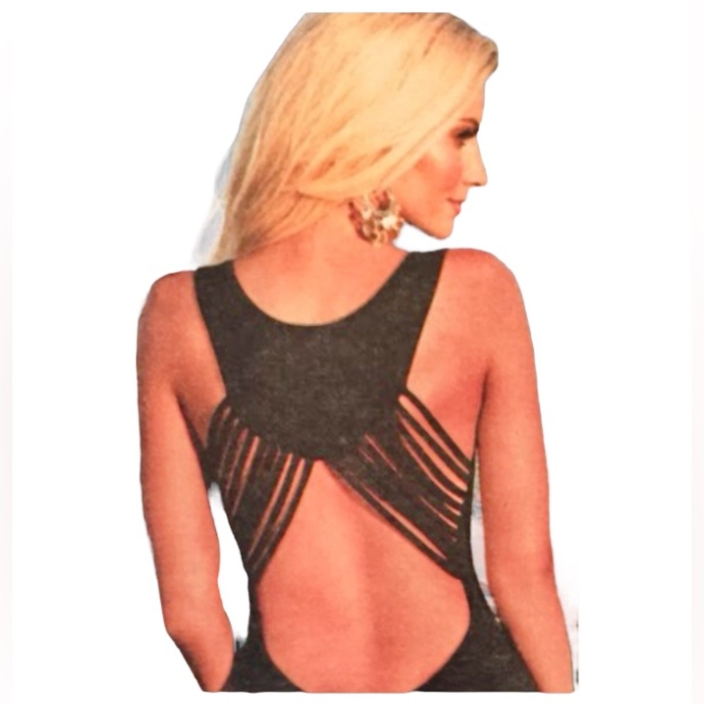 VENUS SEXY strappy back black dress women’s size medium